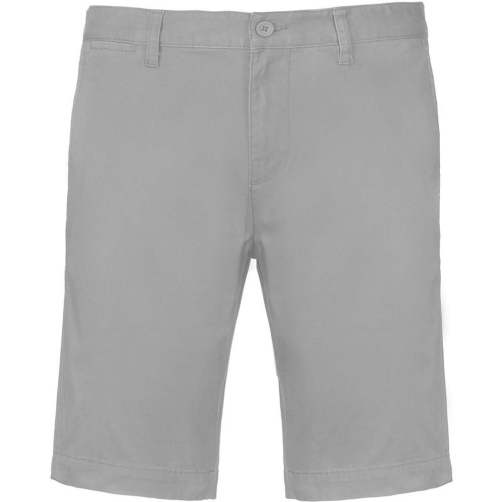 Kariban Mens Chino Bermuda Shorts / Fine Gray